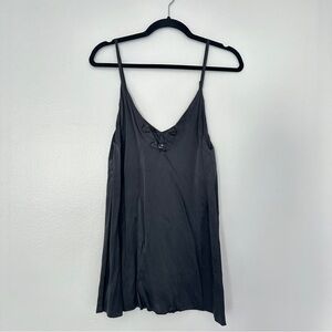 Reformation Black Silk 90s Slip Dress